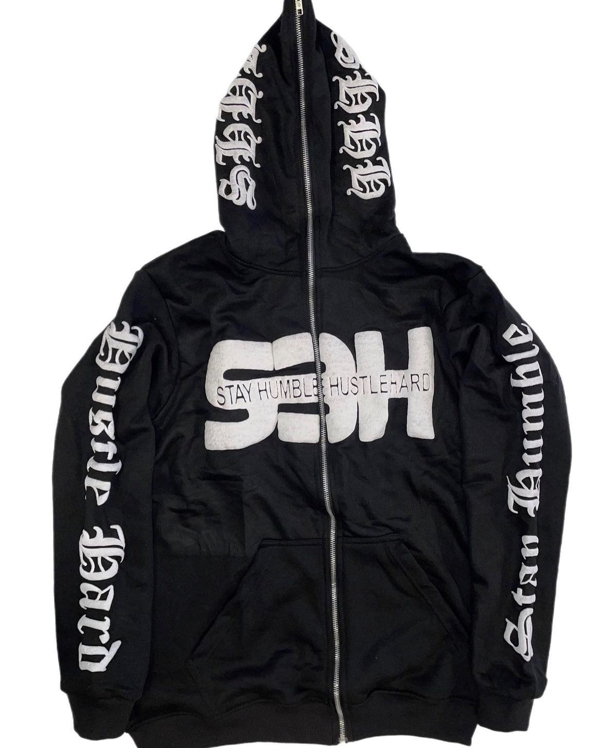 S3H FULL ZIP ANGEL HOODIE - BLACK