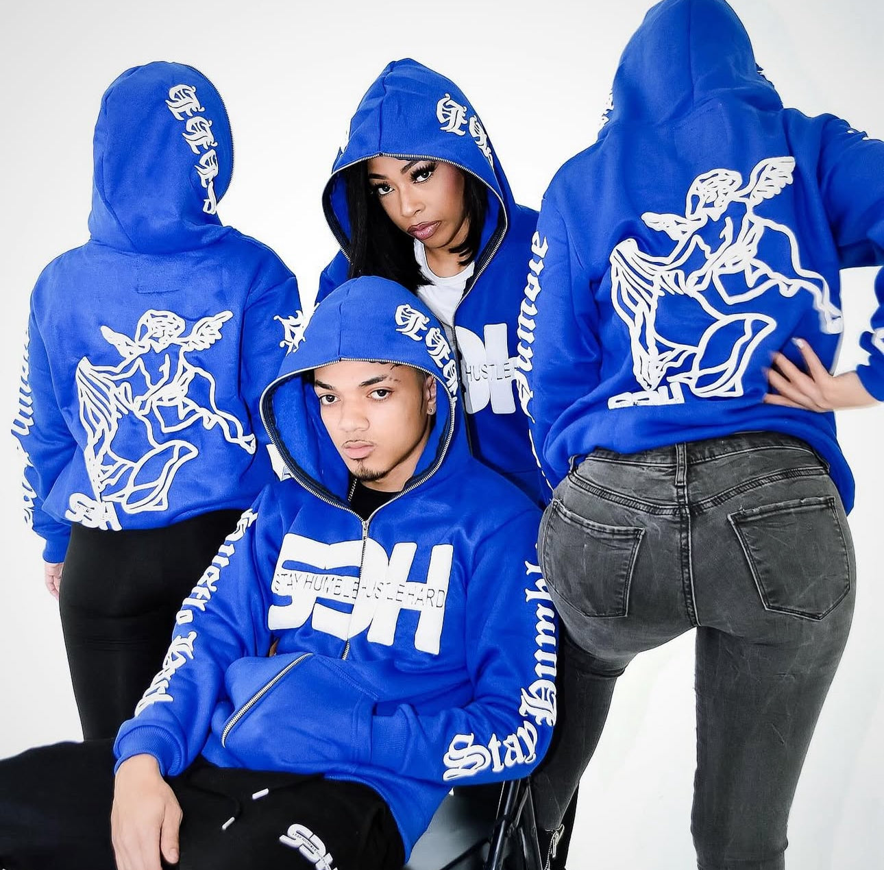 S3H FULL ZIP ANGEL HOODIE - BLUE