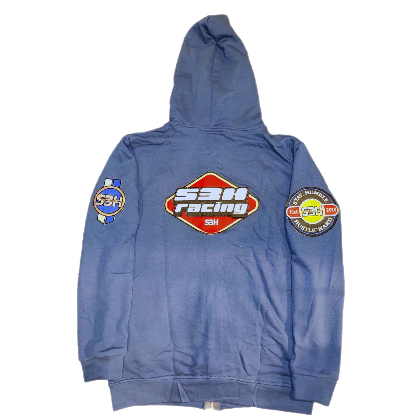 S3H RACING FULL ZIP UP HOODIE - DENIM BLUE