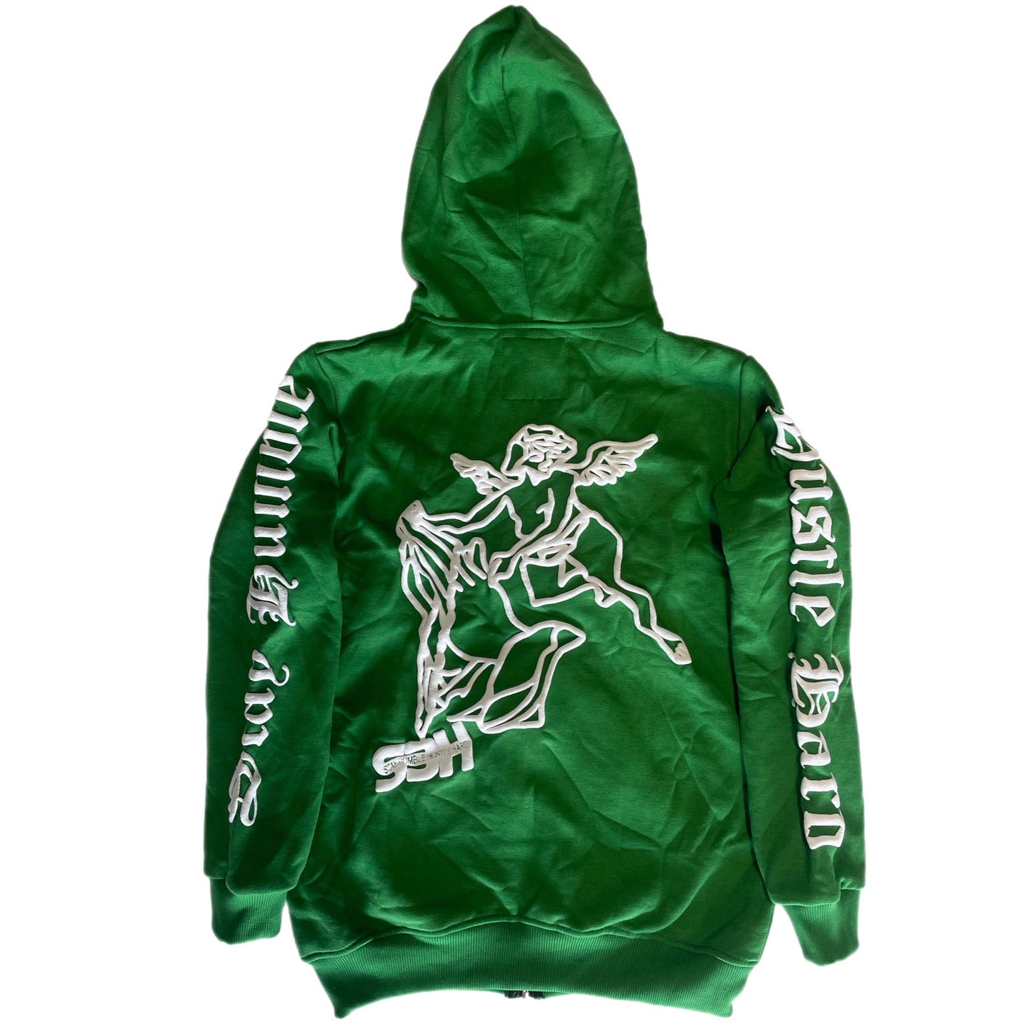 S3H FULL ZIP ANGEL HOODIE - GREEN