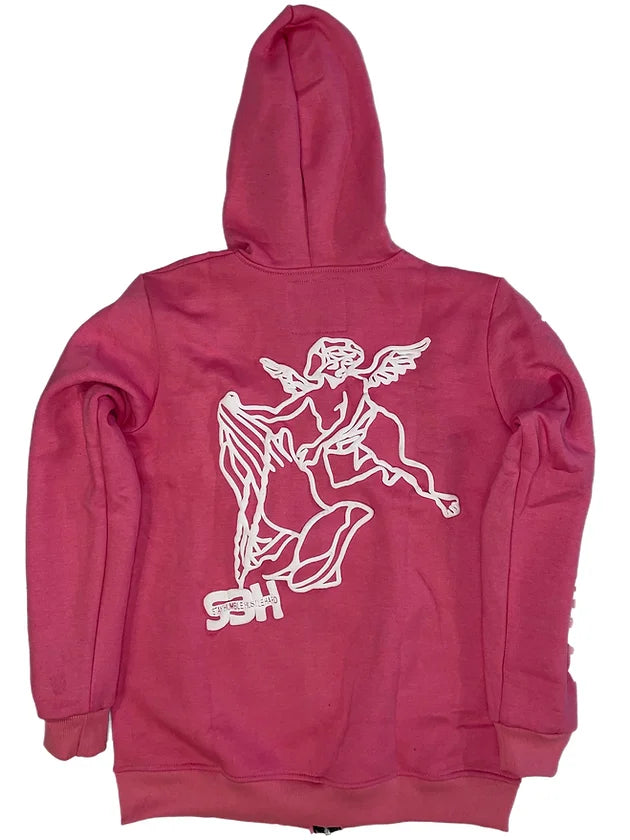 S3H FULL ZIP ANGEL HOODIE - PINK